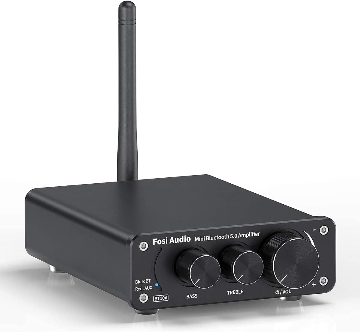 BT10A Bluetooth 5.0 Amplifier 100W 2.0 Channel Mini Stereo Audio Amplifier Receiver Class D Integrated Amp with Power Adapter Pack of 2 I729