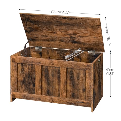 White and Walnut 39.3" Wooden Storage Bench T379