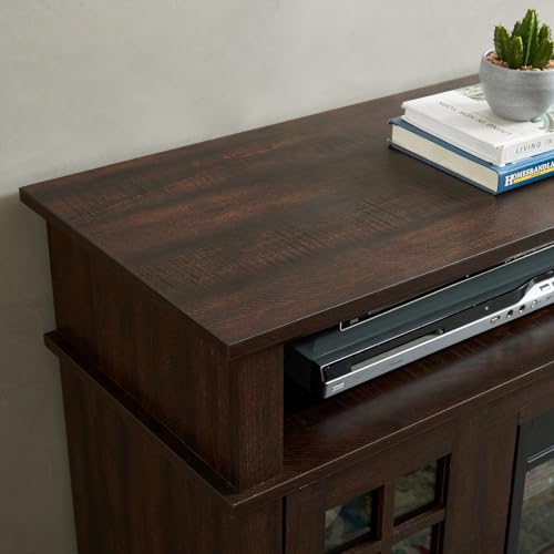 Dark Grey TV Stand with Electric Fireplace T429