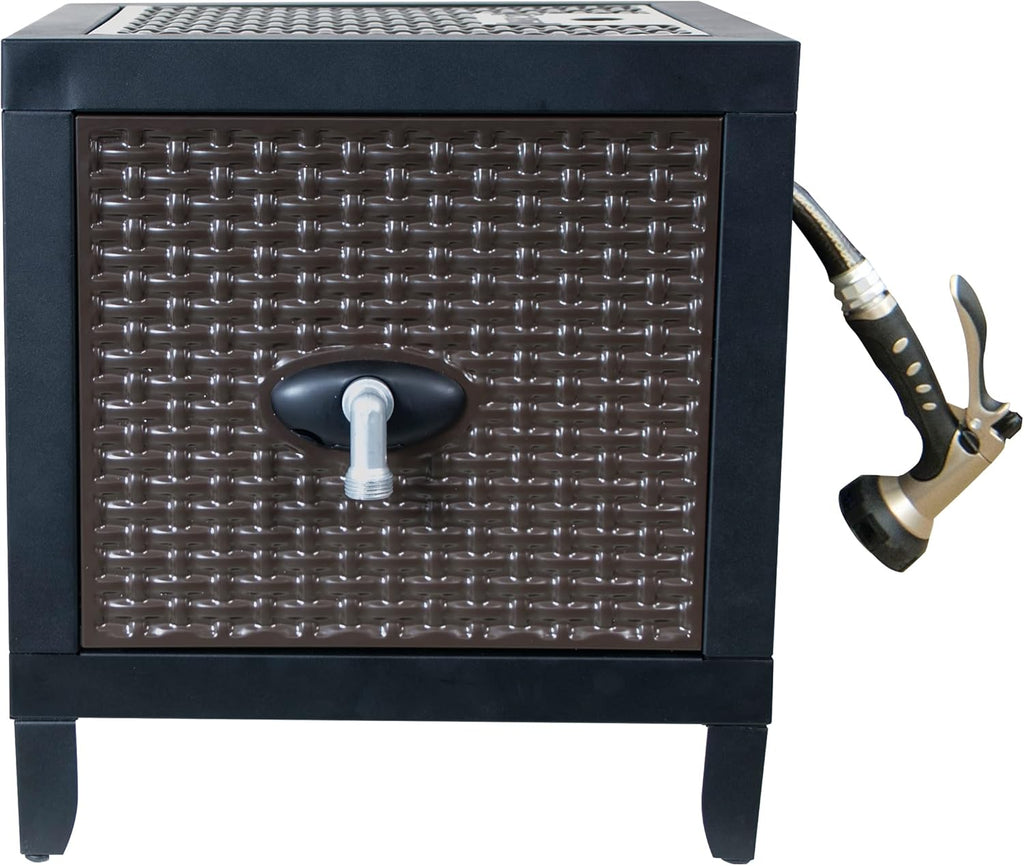 Black Metal Hose Reel Cabinet Box, 100 Ft. Capacity A271