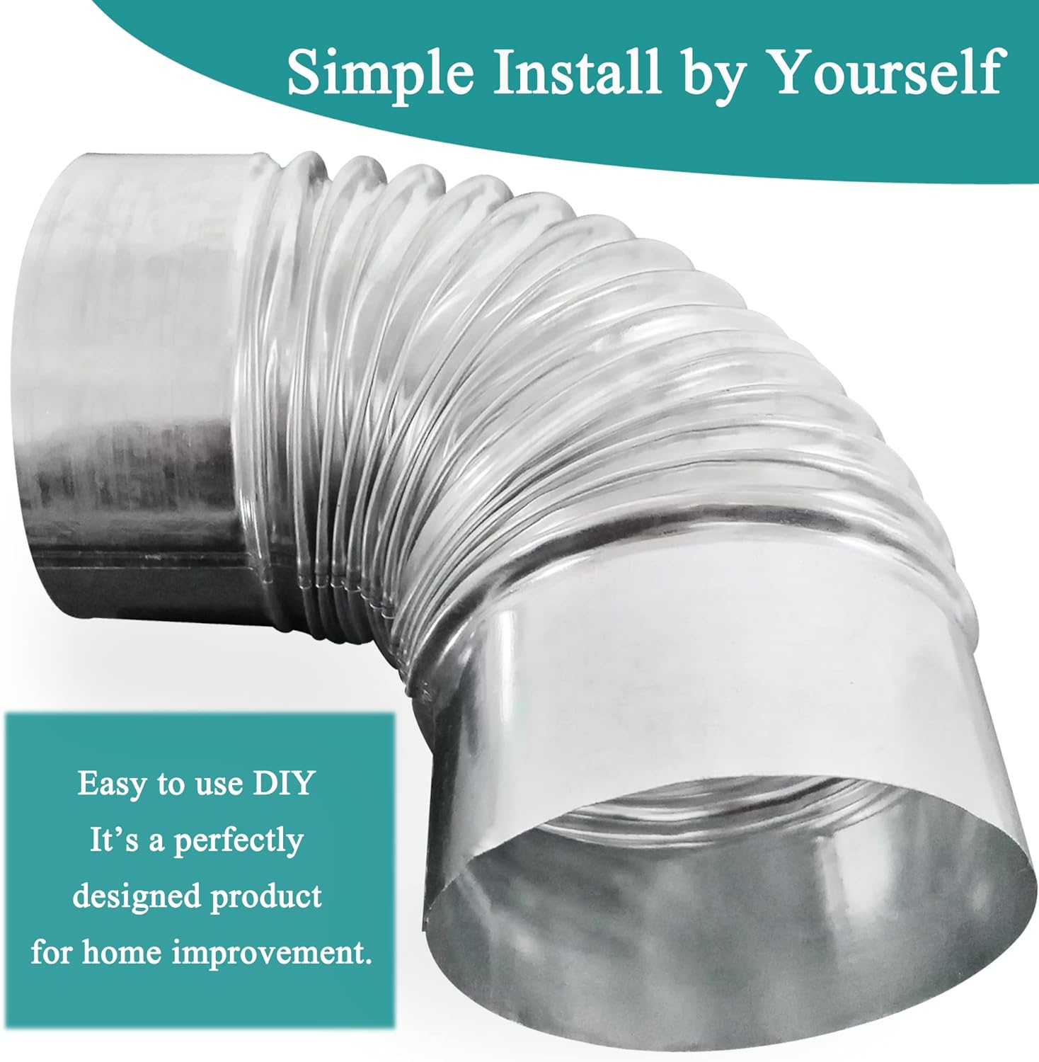 90 Degree Metal Elbow Connector, 4", Silver Y59365