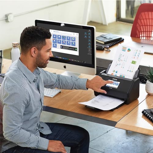 Wireless Color Duplex Desktop Document Scanner with 100-sheet Auto Document Feeder and 4.3" Touchscreen I813