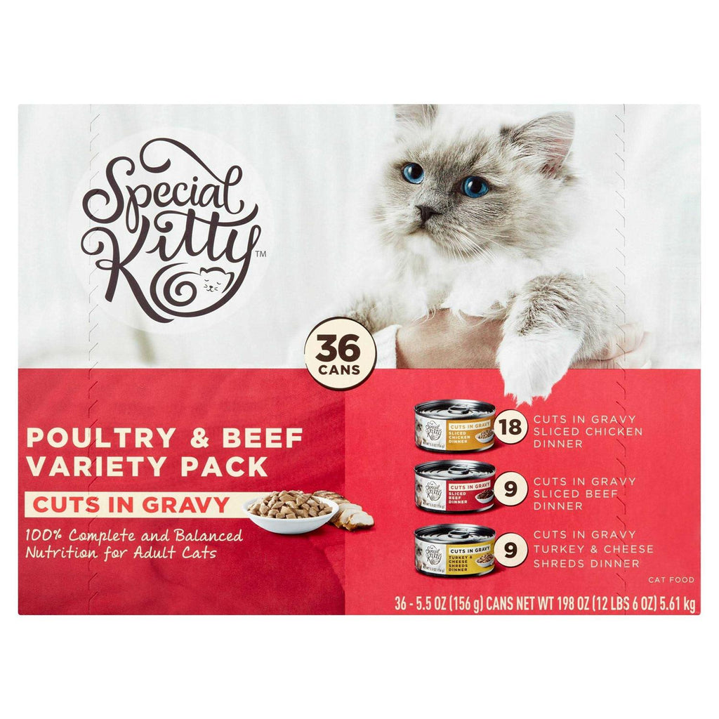 Beef Chicken Turkey Cheese Flavor Gravy Sliced Wet Cat Food Variety Pack V20231