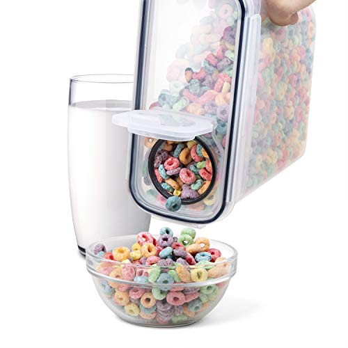 6 Piece Airtight Plastic Cereal Storage Containers with 16 Labels & Pen V248