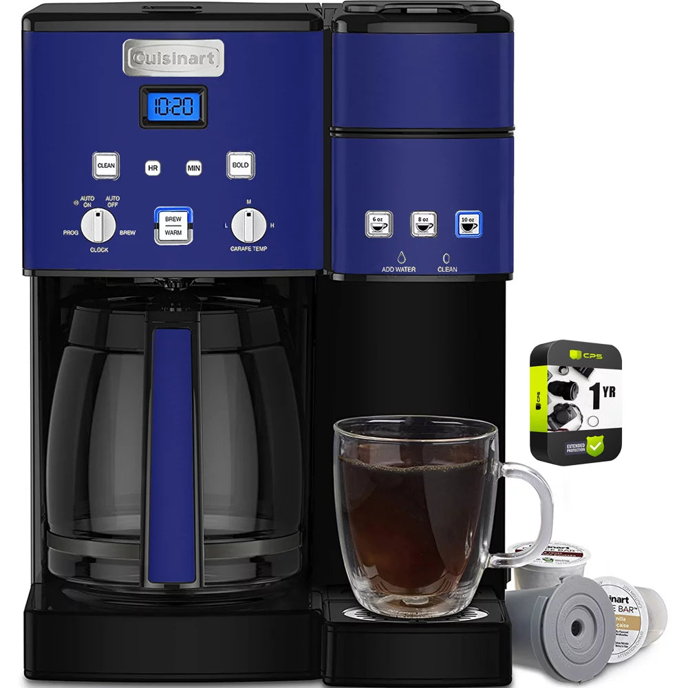 12 Cup Coffee Maker and Single-Serve Brewer Navy Bundle K59018