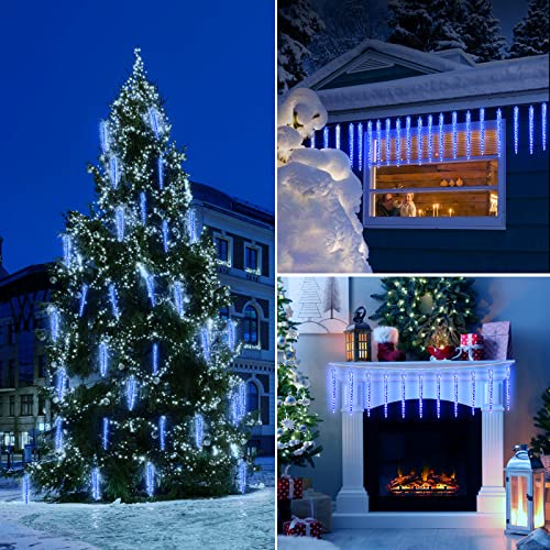 Blue 30ft 30 Tube 720 LED Meteor Shower Icicle Lights D18605