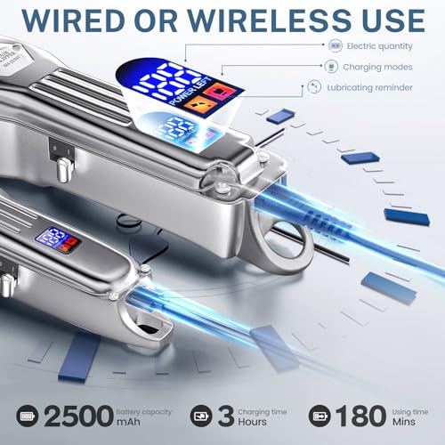 Silver Cordless Hair Clippers Set P2720