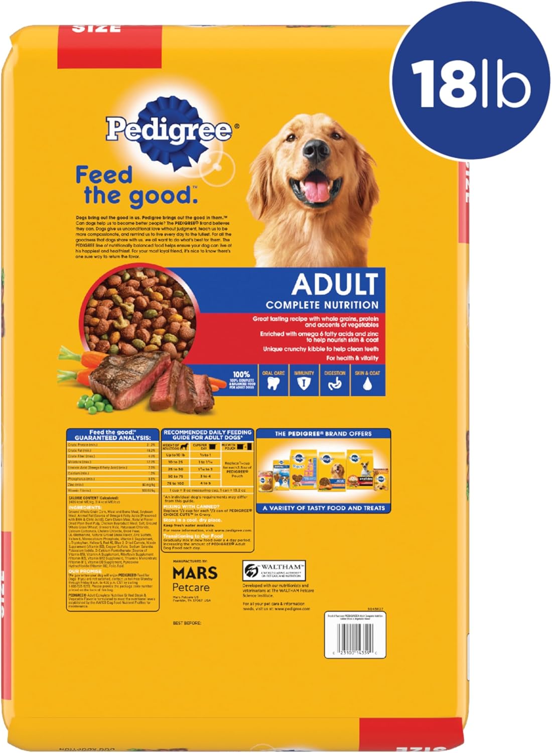 18 Lb Bag Dry Dog Food for Adult Dog J231405