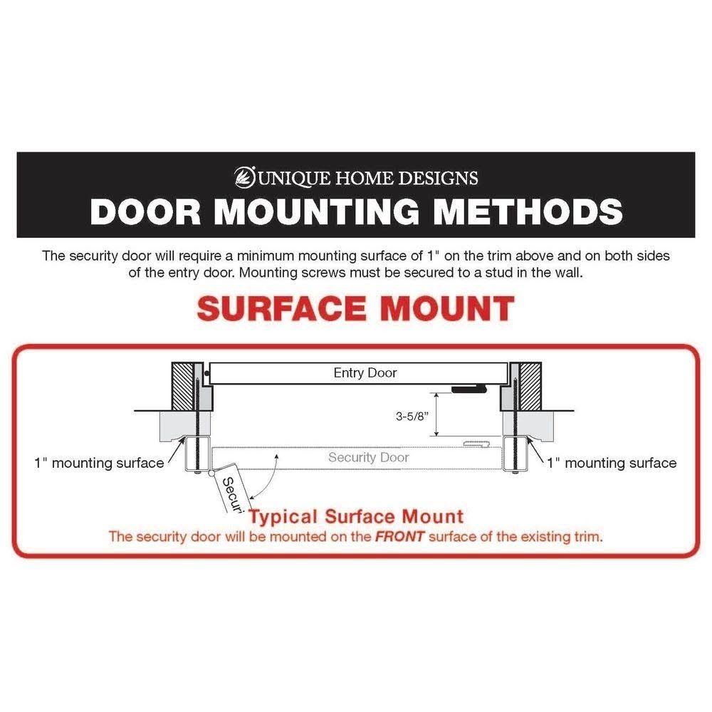 36 in. x 80 in. Black Surface Mount Outswing Steel Security Door with Expanded Metal Screen W878