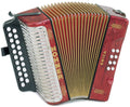 Red Diatonic Button Accordion V2906