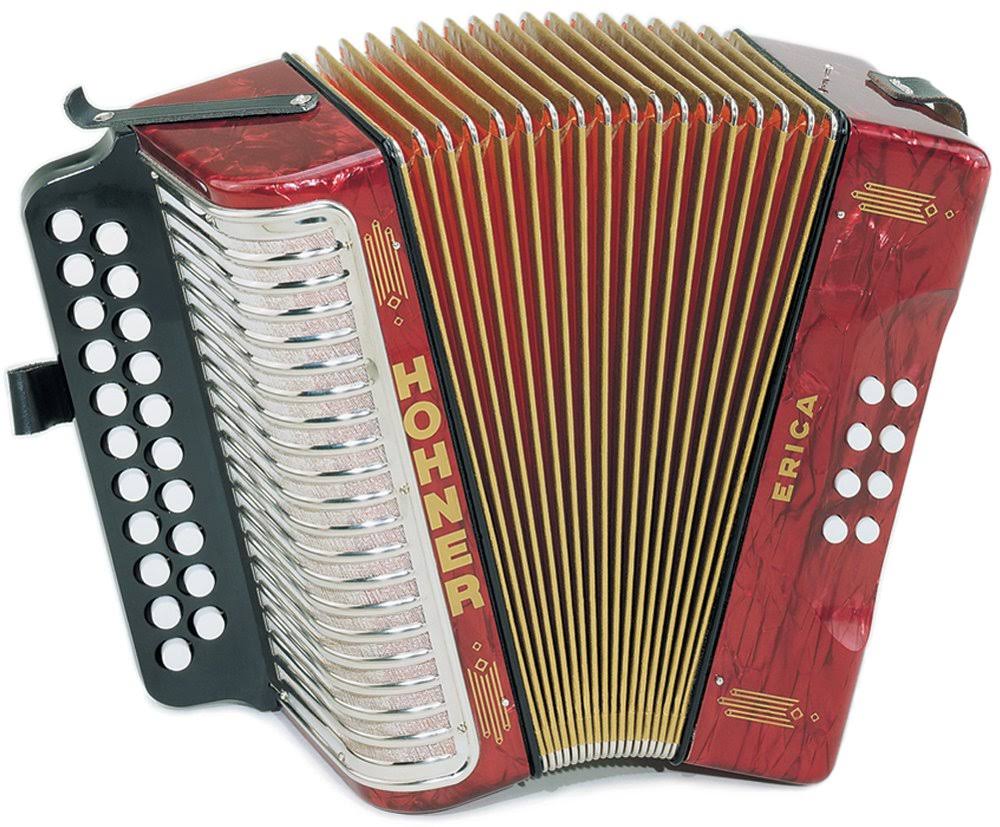 Red Diatonic Button Accordion V2906
