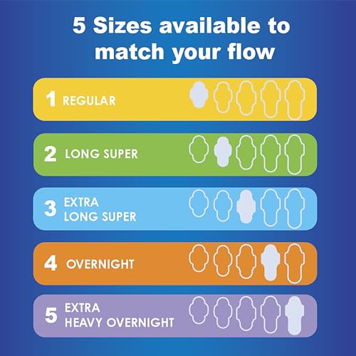 Size 2 Long Super Absorbency Unscented Maxi Pads with Wings, 42 Count P8411