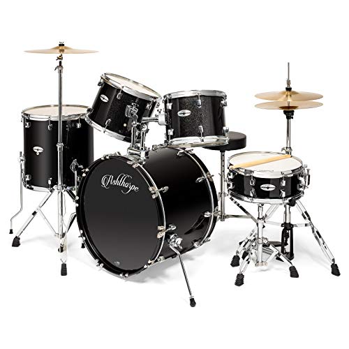 5-Piece Full Size Red Drum Set with Chrome Hardware Q2608