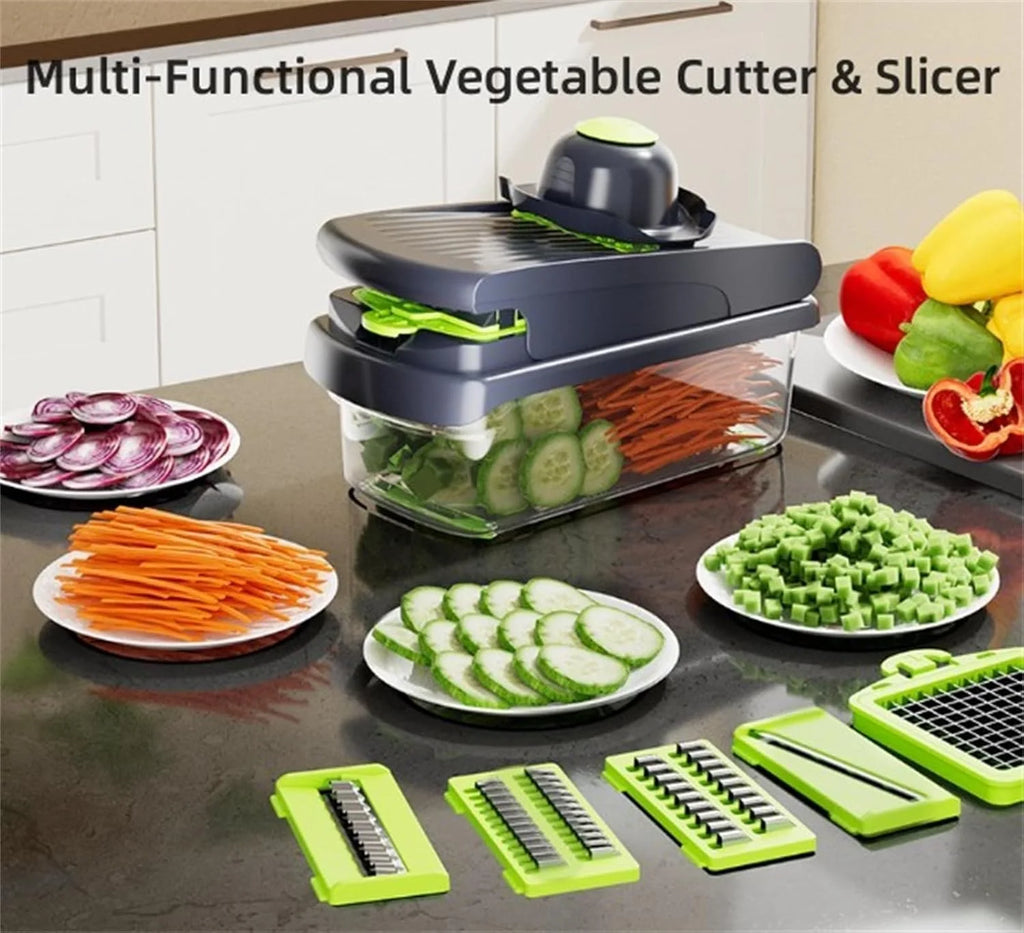 14Pcs Stainless Steel Vegetable Cutter & Slicer (Pink) B143