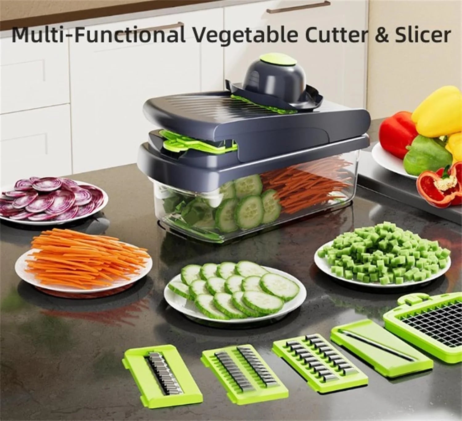 14Pcs Stainless Steel Vegetable Cutter & Slicer (Pink) B143