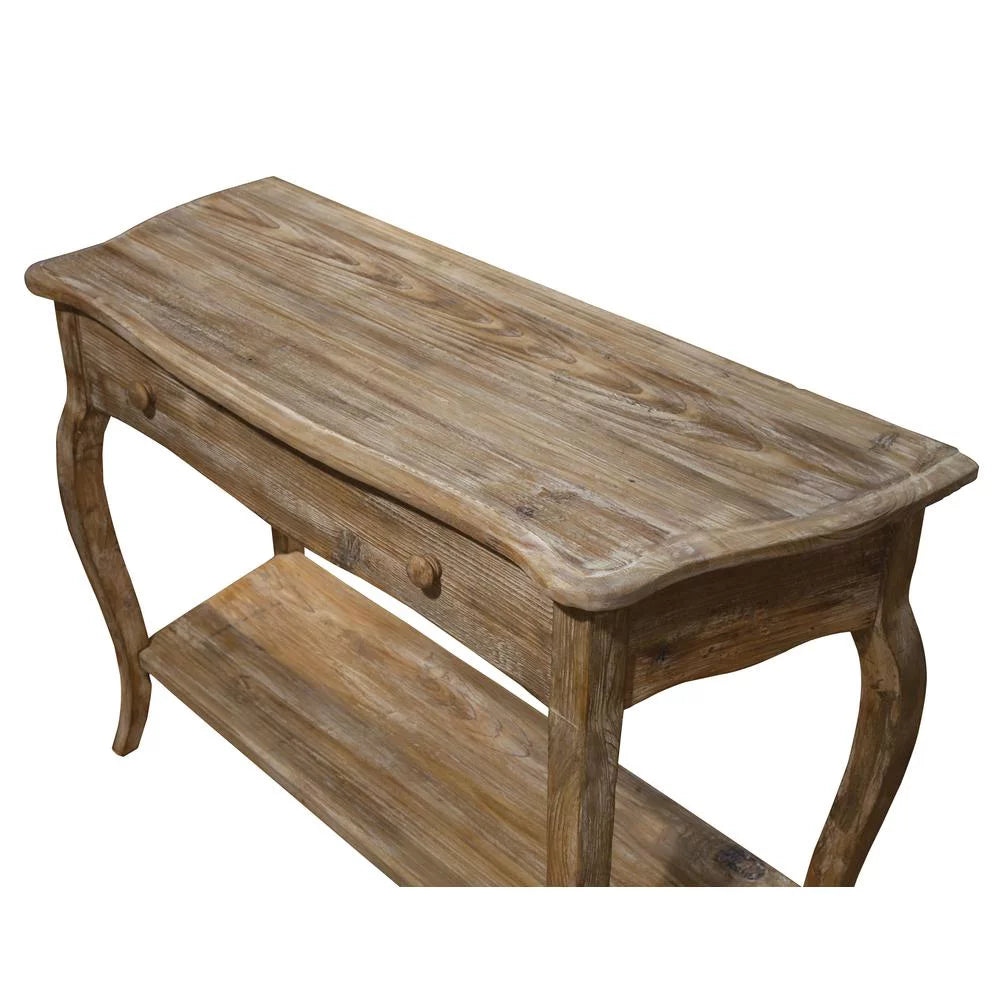 Rustic Reclaimed Media Console Table, Driftwood V574485