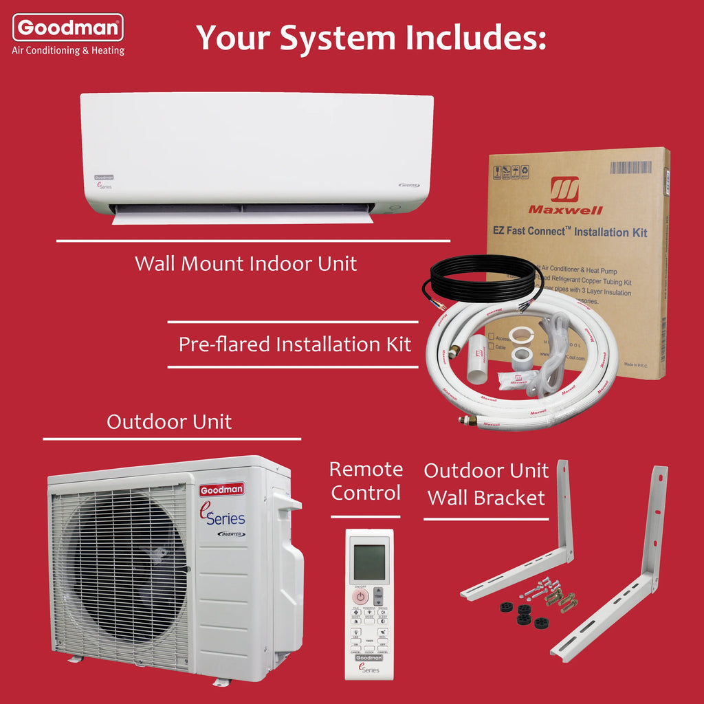 12,000 BTU 18 SEER2 Ductless Mini-Split Heat Pump Air Conditioner Q55832