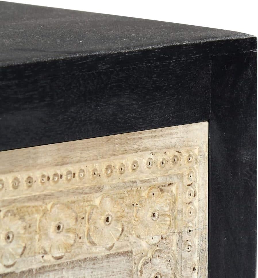 Gray Solid Mango Wood Bedside Cabinet 15.7"x11.8"x19.7" X63753