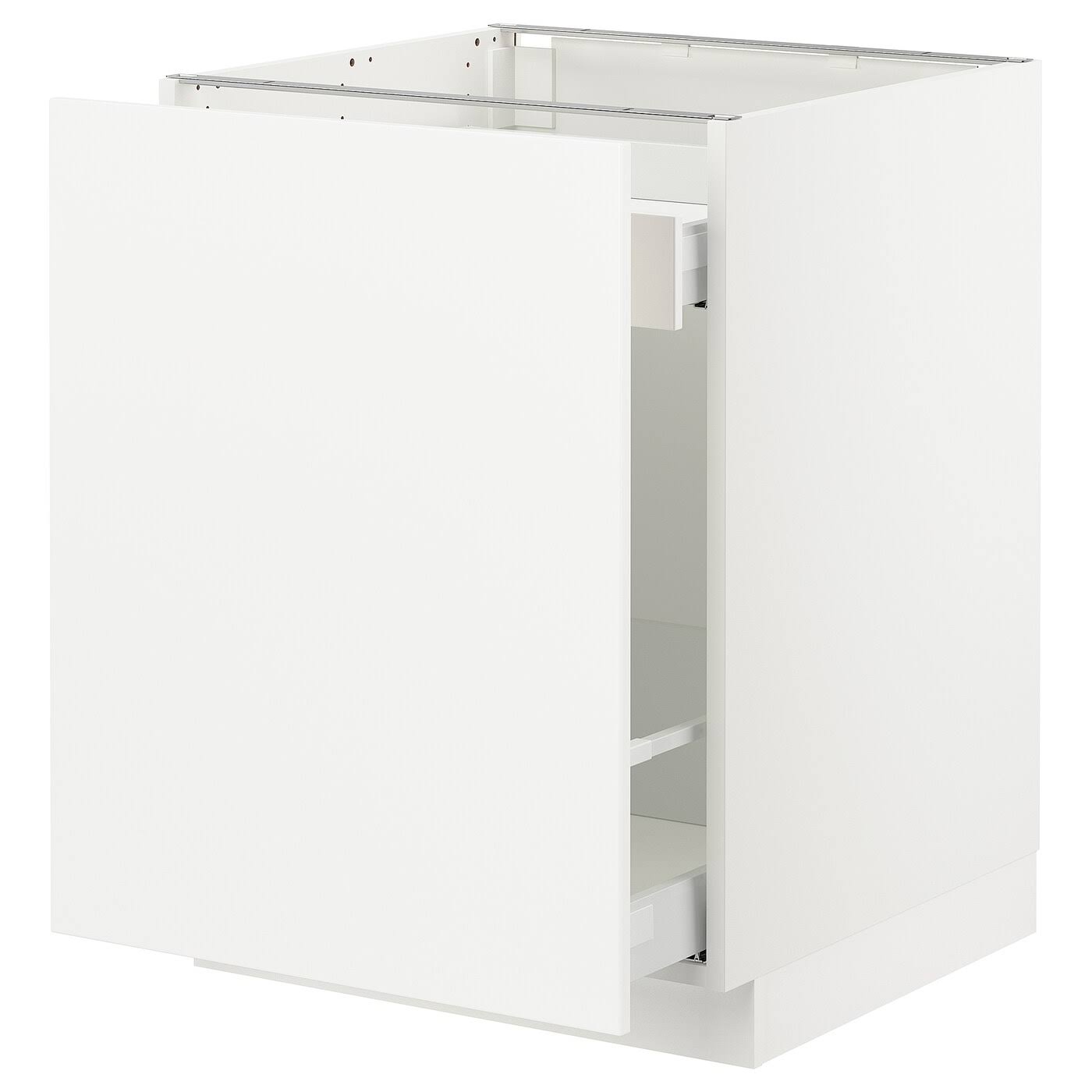 White 24x24x30 Base Cabinet with Pull-Out Storage H912
