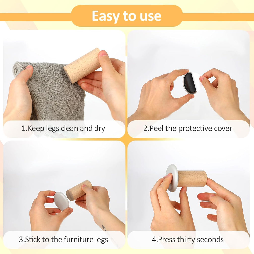 12pcs 2 inches Beige Moving Sliders for Furniture N82665