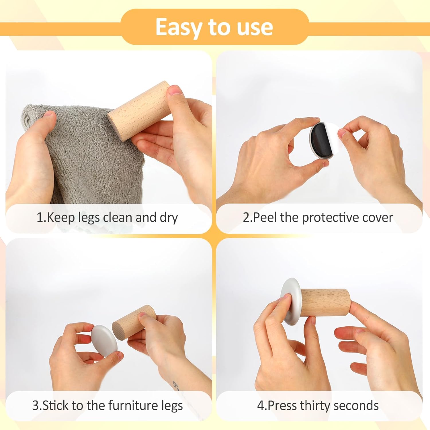 12pcs 2 inches Beige Moving Sliders for Furniture N82665