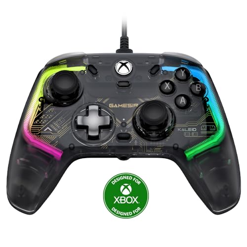 Wired Controller for Xbox Series X|S, Xbox One, Windows, Steam, Transparent Gaming Gamepad with Hall Effect Joysticks Z10940