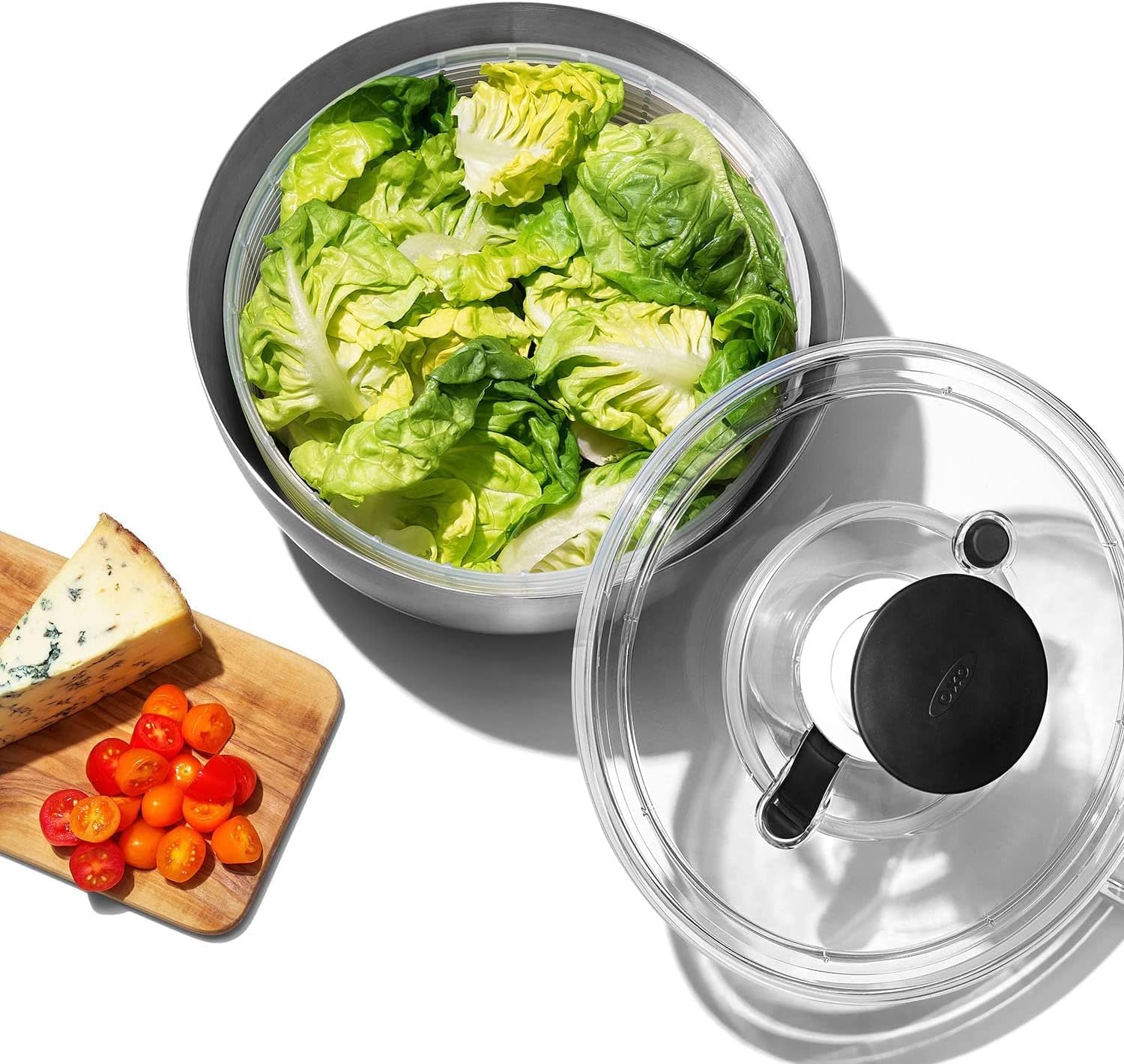 6.34 Qt Stainless Steel Salad Spinner G136824