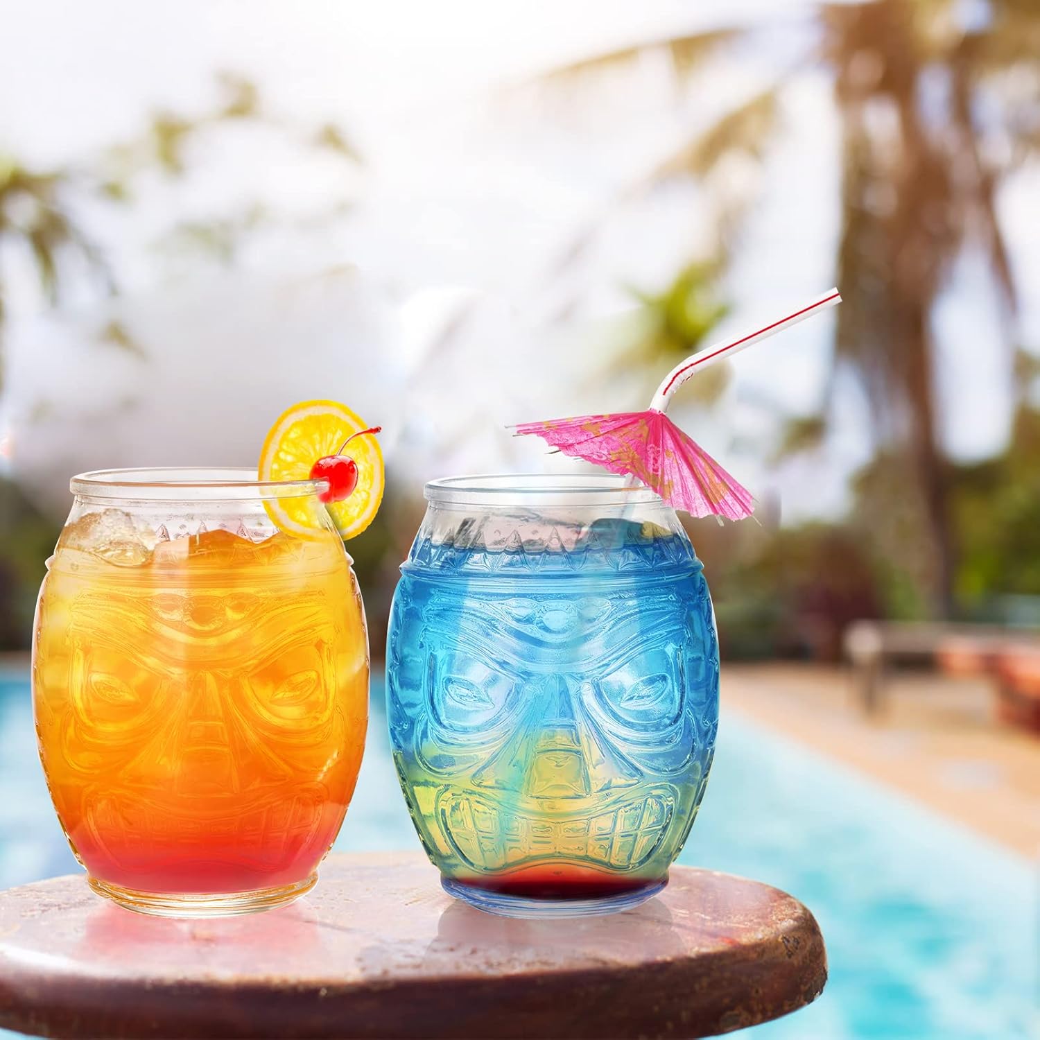 16 Oz Clear Tiki Glasses Cups K792801