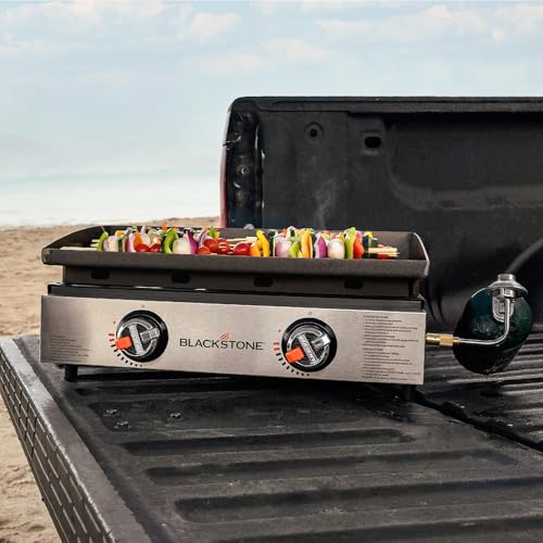 22" Tabletop Outdoor Griddle with Dual Stainless Steel H-Burners T486428