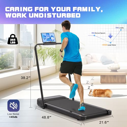 Walking Pad Treadmill, 2.5HP, 265 lb Capacity with Remote Control S501114