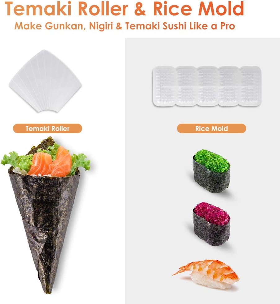 20 in 1 Sushi Making Kit with Chef’s Knife, Bamboo Mats, Rice Mold V139967