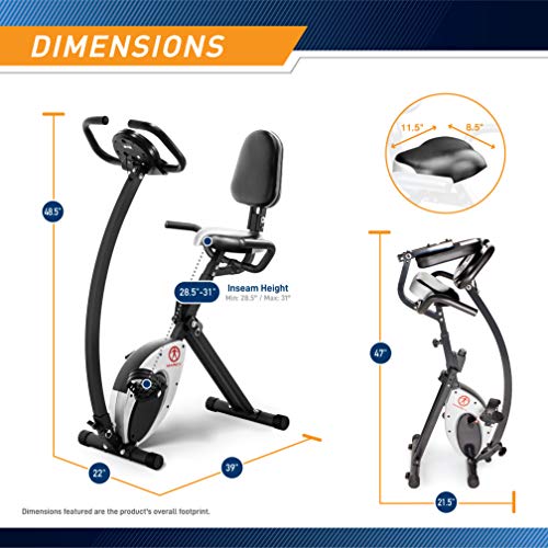 Foldable Upright Exercise Bike with Adjustable Resistance M8078