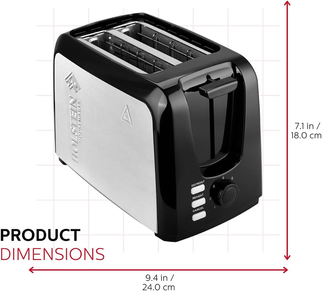Black 2-Slice Toaster with 7 Browning Control Settings V6598