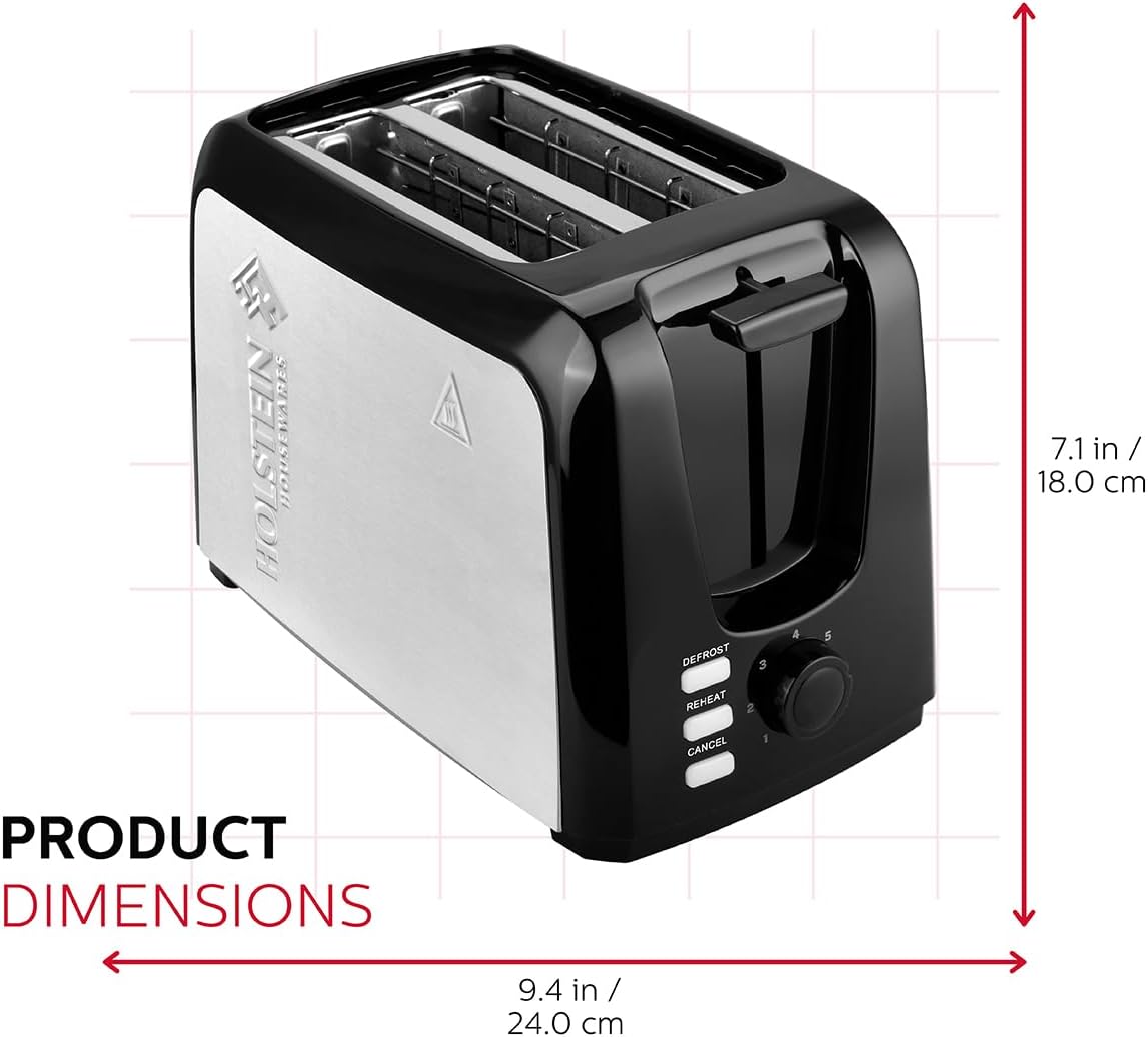Black 2-Slice Toaster with 7 Browning Control Settings V6598