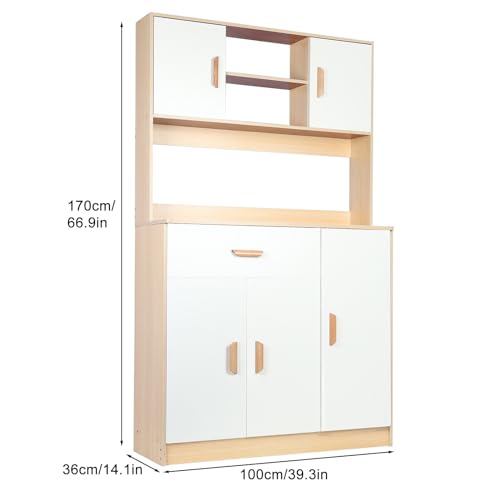Freestanding Kitchen Pantry Storage Cabinet with Drawers, Doors, and Shelves K38621