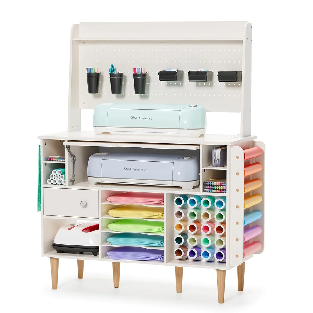 Craft Cabinet with Pegboard and Vinyl Roll Holders M4520