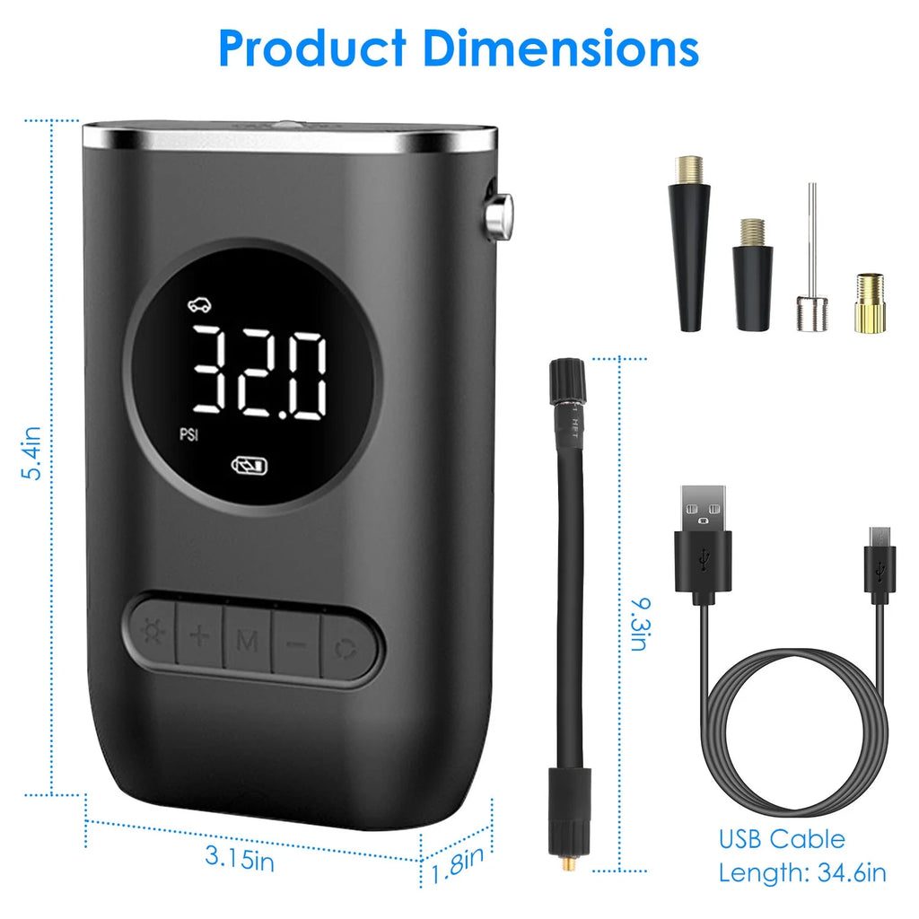 150 PSI Portable Tire Inflator Air Compressor with Digital Pressure Gauge N713
