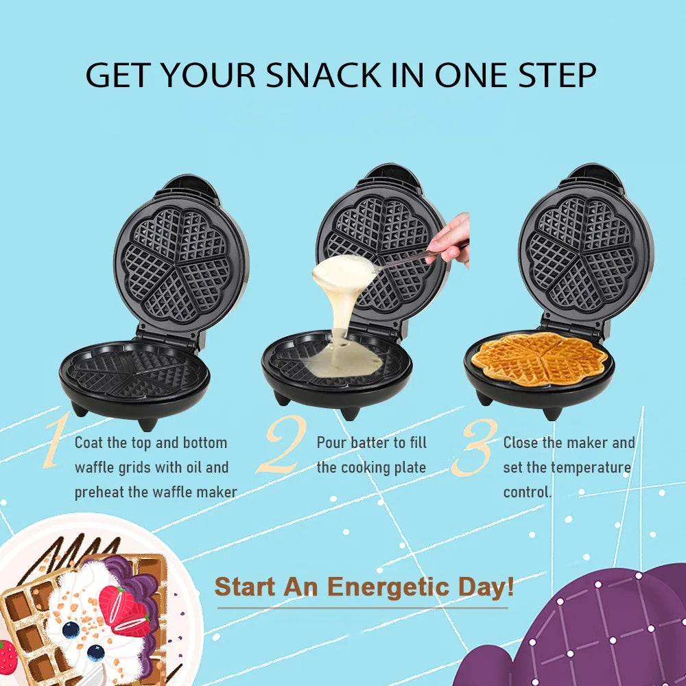 1000W Heart-Shaped Waffle Maker O781