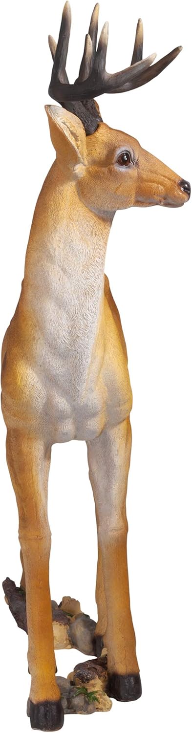 Woodland Buck Deer Garden Statue, 23 Inches Wide, 13 Inches Deep, 37 Inches High Q867192