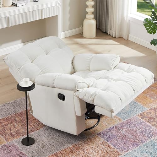 Yellow Soft Fabric Swivel Rocker Recliner Chair P793