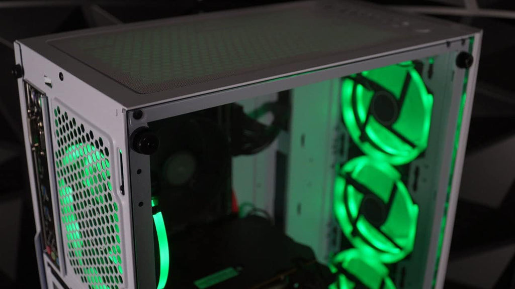 White Intel Core i7 AMD RX 580 8GB 16GB RAM 1TB NVMe SSD Desktop Computer Tower U380