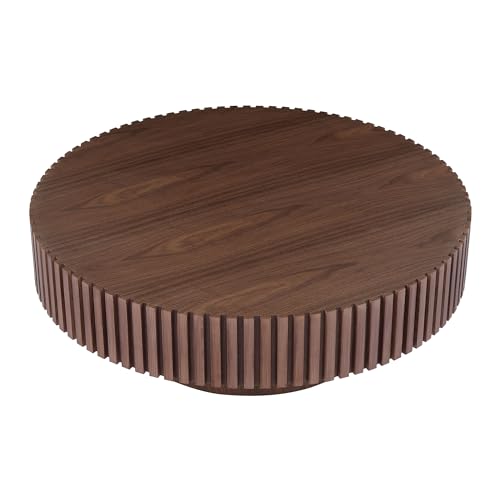 Walnut Round Solid Wood Coffee Table B372