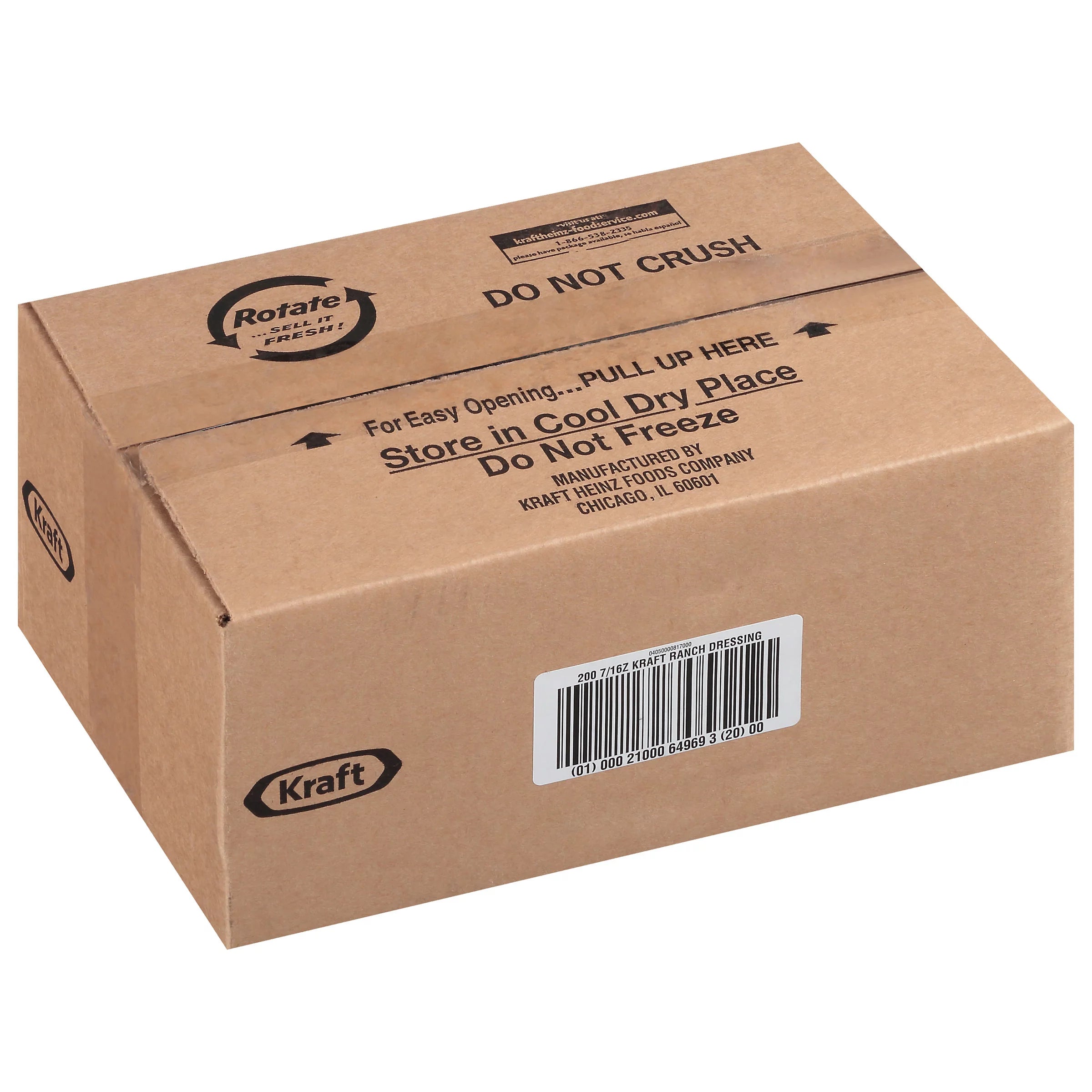 0.44 oz. Ranch Salad Dressing Packets, 200 per case D6077