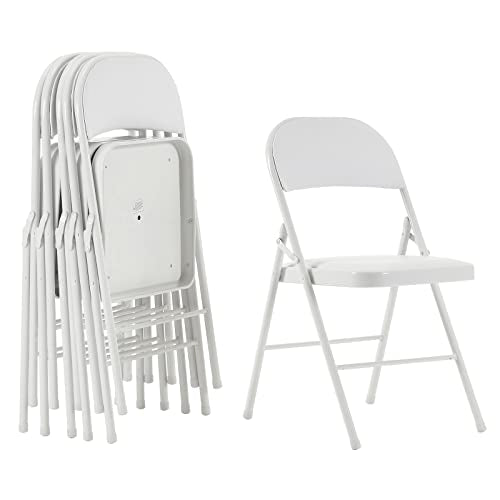 4 PCS Folding Metal Chairs with Padded Seats, Grey C501