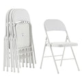 4 PCS Folding Metal Chairs with Padded Seats, Grey C501