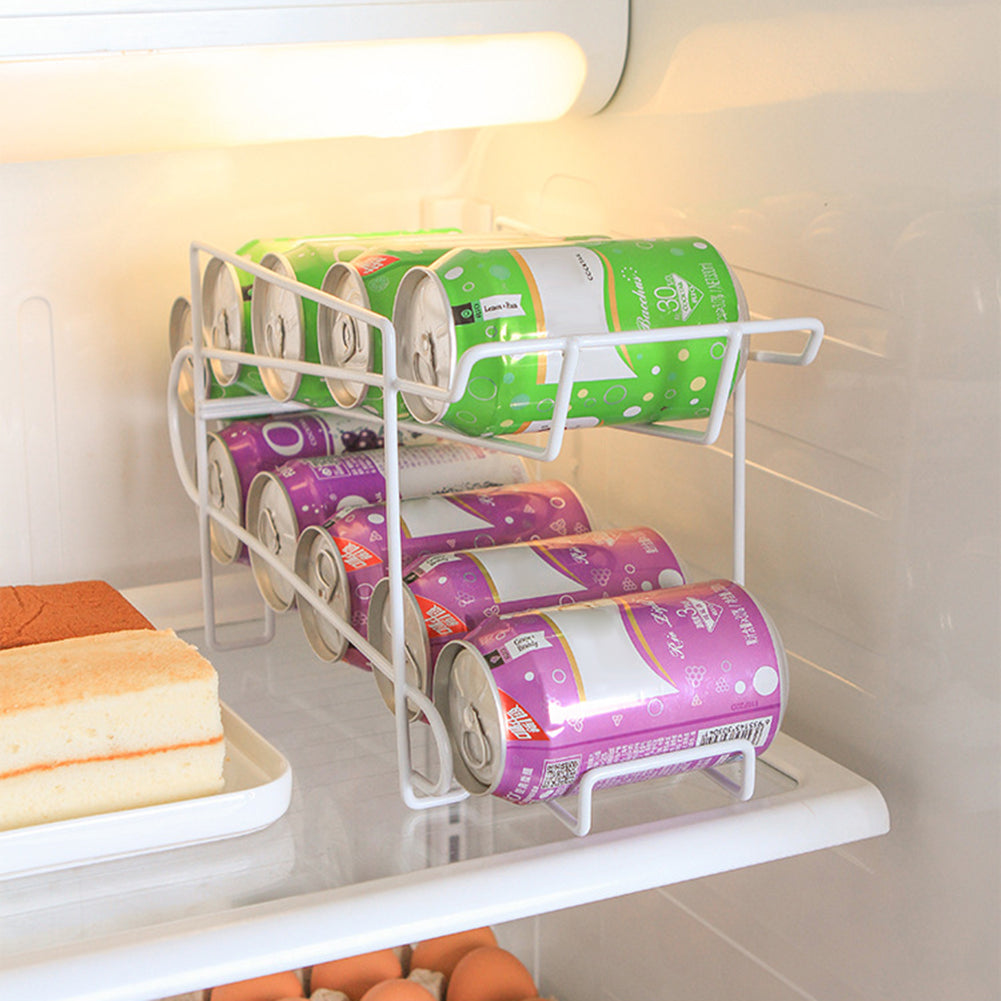 Double-layer Beer Soda Can 10 Storage Box Fridge Organizer E8919