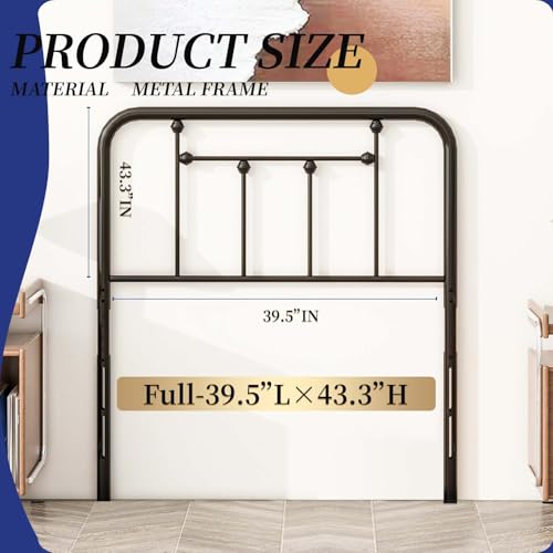 Twin Size Metal Headboard Black Steel L386