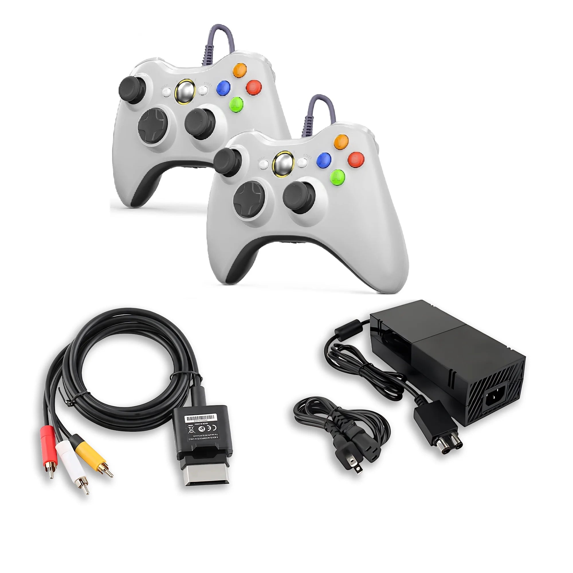 White Xbox 360 Console with Two Controllers O5291
