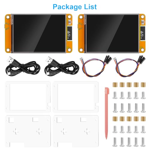 2 Pack 2.8" ESP32 Development Board WiFi Bluetooth Dual-core 240x320 Smart LCD Display TFT Module Touch Screen G33900