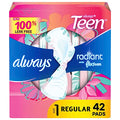 42 Count Regular Absorbency Feminine Pads with Wings L42315